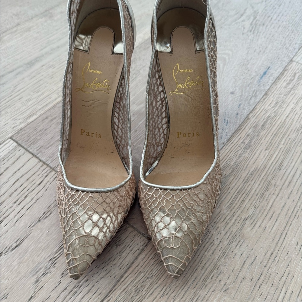 Christian Louboutin Metallic Snakeskin Heels